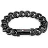Tommy Hilfiger Jewelry Braccialetto a Catena da Uomo en Acciaio Inossidabile Nero con la Bandiera Iconica 2790639