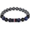 Tommy Hilfiger Jewelry Braccialetto di Perline da Uomo con Pietre di Sodalite, Ematite e Onice Nero - 2790630