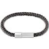 Calvin Klein Braccialetto da Uomo Collezione INDUSTRIAL FACETS con Pelle Nera e Chiusura in Acciaio Inossidabile - 35100047, Single-Wrap, Black