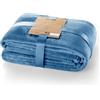 DecoKing Coperta Plaid Pile 70 x 150 cm per Letto Singolo Calda Accogliente e Spessa in Morbido Velluto Per Letto Divano Sedia Tutte le Stagioni Blu Scuro Mic