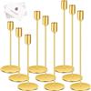 TOSUTO Portacandele in Metallo Alto,9 Pezzi Oro Portacandele,Candeliere da Tavolo Ornamento Decorazioni,Decorativi per la Tavola per Natale Halloween Ringraziamento bar feste Soggiorno Decor