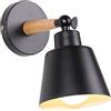 TOKIUS Applique da parete Interno Vintage Lampada da parete Moderno Applique Industrial E27 Lampadari e Plafoniere Cucina regolabile 180 gradi 60W (Nero, Senza interruttore -1 pezzo)