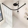 AIYLMZ Asta per tenda da doccia senza foratura, a forma di L, regolabile, in acciaio inox, staffa per tenda da doccia, adatta per spogliatoio del bagno (90-130 x 90-130 cm)
