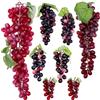 Woohome 8 Uva Artificiale Realistico, Viola Grappoli di Uva Artificiale Simulazione, Nera Artificiale per Decorazione del Vino, Puntelli di Frutta
