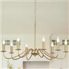 MRHYSWD Lampadario Oro Vintage, 6 Luci Lampadari Moderni Lampadario A Sospensione Industrial, Lampadari Ferro Battuto Classici Industriale Per Soggiorno Camera Da Letto Cucina Salotto Corridoio
