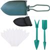 CWPFVQA 1 Pala Verde Militare Per Piccoli Ingegneri, Kit Iniziale Per Piantine Da 2 Pezzi, 10 Etichette, Pala Pieghevole, Piccola Pala Da Giardino, Pala Da Esterno, Mini Pala Pieghevole