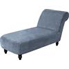 Topchances Fodera per chaise longue in velluto, elasticizzata, di lusso, senza braccioli, per mobili di animali domestici, per soggiorno, camera da letto, salotto (grigio blu)