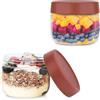 Qivine 2 Pezzi Barattoli Vetro con Coperchio, 280ML Barattoli Cucina, Barattoli Vetro Ermetici, Risparmio di Spazio, Resistente Al Calore, per Conservare Pasta, Cereali, Caffè