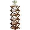 Generic Scarpiera Legno, Scarpiera Pieghevole, Scarpiera salvaspazio Slim Ingresso, Scaffale per Scarpe, Mobile Portaoggetti, Stoccaggio Verticale Stretta per Ingresso, Bagno, Soggiorno e Corridoio