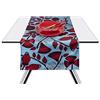 Excelsa Afrika Foglie Runner da Tavola, Cotone 100%, Verde E Rosso, 45 x 140 cm