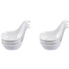 HEMOTON 6Pcs Salsa in Ceramica Piatto Degustazione Cucchiai Cucchiaini Caviale Cucchiaio di Immersione Ciotole Serving Ciotola per Condimento Ketchup Antipasto Ramekin Cena Party BBQ
