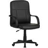 Generic Sedia/Poltroncina da Ufficio Scrivania Girevole Ergonomica in tessuto PU nero - struttura naylon - altezza regolabile - altezza massima 104 cm