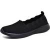 Puxowe Scarpe Mocassini Slip On da Donna Eleganti Leggere Fitness Casual Outdoor Passeggio Maglieria Piatte Sneakers 41 EU all Black