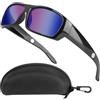 Gments Occhiali da sole polarizzati avvolgenti, lenti super scure con forte clip magnetica ad alta definizione UV400 per sensibilità alla luce per corsa, guida, pesca, ciclismo, sci, golf, uomini e donne