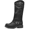 IF Fashion Scarpe Stivali da Donna Al Polpaccio Biker Motociclista Con Fibbie Anfibi YG883 nero N.39