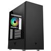 itek VERTIBRA S210 - Case PC Gaming Middle Tower ATX, Ventola ARGB 12cm, 2 porte USB3, pannello frontale liscio con traforatura laterale e pannello laterale in vetro temperato, Nero