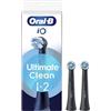 Oral-B Testine di Ricambio iO Series Ultimate Clean Black, testine rotonde originali, setole CrissCross, rimozione della placca, 2