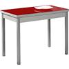 ASTIMESA Tavolo da Cucina, Metallo, Rosso, 90x50cm-extendida 140x50 CMS