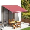 Kavolet Telo per tende da sole, impermeabile, antistrappo, ricambio con balze, accessorio per tende da sole, 400 x 300 cm, colore rosso bordeaux