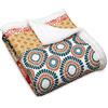 Lush Decor Bohemian Stripe Throw Blanket Lush Décor-Coperta Sherpa a Righe Bohémien, 152,4 x 127 cm, Colore: Turchese/Arancione, Poliestere, 60 by 50