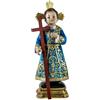 Inmaculada Romero IR Bambino Gesù Figura 30 cm. con Croce Abito tunica Blu Immagine Resina Dettaglio zoccolo