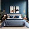 Nuit Des Rêves Copripiumino singolo Ranforce Premium (135 x 200 cm), 100% cotone, blu, chiusura a bottoni, 145 fili, lavabile in lavatrice a 30 °C, morbido e resistente