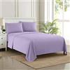 Sweet Home Collection 1987 Thread Count Sheet Soft Egyptian Quality Brushed Microfiber Set di Biancheria da Letto di Lusso Piatto, Lenzuolo con Angoli, 2 federe, Microfibra, Lavanda, Coppia, 3 unità