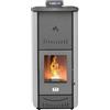 STUFE A PELLET ITALIA New York 24 Kw WiFi - Stufa a Pellet Idro Produce Calore e Acqua Calda Efficienza 89% Scalda 140m² Controllo Remoto WiFi Autonomia 22H Programmabile Garanzia 24 Mesi Grigio