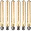 HUAMu 6 confezioni, lampadina a LED lampadina E27 a incandescenza LED Edison retro, lampadina a LED T30 affumicata a LED lunga tubo 4w40W a incandescenza 400lm bianco caldo 2700 k non dimmerabile
