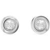 Calvin Klein Orecchini a Perno da Donna Collezione TWISTED BEZEL SOLITAIRE in Acciaio Inossidabile con Cristalli - 35000771