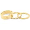 Calvin Klein Set di 3 Anelli da Donna Collezione CK TRIO in Oro Giallo con Cristalli - 35000795E