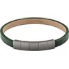 Calvin Klein Braccialetto da Uomo Collezione MINIMALISTIC SQUARES con Pelle Verde e Chiusura in Acciaio Inossidabile - 35100063