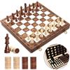 Perbabe Scacchiera in Legno, 39x39 cm Scacchiera Pieghevol Portatile Scacchi Magnetici per Bambini Adulti Festa di Viaggio