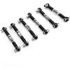 Tbest Asta di trazione RC, Set di tiranti Regolabili per servo Link 6 Pezzi per RC Hobby Model Car 1/10 Buggy Tourning Car 47mm Accessori(Nero)
