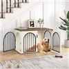 Hzuaneri 100cm Gabbia per Cani, Tavolo Supplemento, Cuccia Moderna per Cani Interno, Kennel cane Medio, Casetta per Animali, 3 porte, Porta ad arco, 60 x 100 x 63 cm, Bianco e Marrone DFC84114B