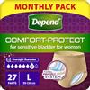 Depend Comfort-Protect Mutande Assorbenti Donna, Taglia L, 27 Mutande per Incontinenza Donna, Ultra Assorbenti e Traspiranti