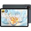 DOOGEE T30SE Android 14 Tablet 11 Pollici, 9GB RAM + 128GB ROM(TF 1TB) 2.4K Tablet PC, 8580mAh 4G LTE +5G WiFi Tablet con Sim, TÜV SÜD 13MP+5MP Octa-Core, OTG Widevine L1 Grigi