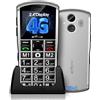 artfone A400 Pro 4G Telefono Cellulare per Anziani con Tasti Grandi丨Funzione SOS丨Chiamata Rapida丨Volume Alto丨Base di Ricarica丨Funzione di orario丨Doppia SIM丨Fotocamera丨Batteria da 1800 mAh - Argento
