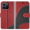 BoxTii Cover per Redmi Note 14 5G / Xiaomi Poco M7 PRO 5G, Custodia in PU Pelle Portafoglio, Magnetica Flip Cover a Libro con Slot per Schede per Redmi Note 14 5G, Rosso