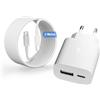 Sanronang Caricatore per Apple iPhone 16/16e/16 Pro/16 Pro Max/16 Plus/15/15 Pro/15 Pro Max/15 Plus/iPad, 25W 2-Porto USB A e USB C Caricabatterie Alimentatore Presa Spina Rapido con Tipo C Cavo 2M