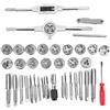 Plyisty Set di Maschi e Filiere M3-M12 40 Pezzi, Kit di Rifilettatura Standard Metrico e SAE con Chiavi e Calibro per Tagliare Filettature Esterne Ed Interne