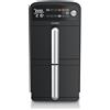 Arendo - Friggitrice ad aria calda Dual Zone a doppia camera - XXL 11L capacità - 2400 W - 2 camere 2 zone - 3 in 1 Airfryer - 8 pulsanti sensori - PFAS senza BPA - 2 griglie - Sistema di ricircolo 3D