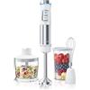 Arendo - Frullatore a immersione in acciaio inox da 1200 Watt - Frullatore ad immersione - Velocità continua - Coltello a 4 ante - Misurino da 800 ml - frusta - Piedino rimovibile