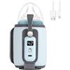 mizikuu Scaldabiberon Elettrico Auto, Sterilizzatore Biberon con Timer Digitale Display LCD Rapido Riscaldatore Di Alimenti Per Bambini Latte Materno Per Pratico da Usare a Casa e in Viaggio