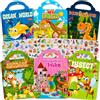 Aannanl 6 Pezzi Libri Stickers Bambini Attacca Stacca,Giochi da Viaggio