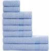 nottoc Set Asciugamani Bagno Azzurro, Hotel, 100% Cotone, 2 Telo Doccia 70x140cm + 4 Asciugamani 50x90cm + 2 Asciugamani Ospiti 30x50cm, Asciugamani Bagno Viso e Bidet, Morbidi, Assorbenti