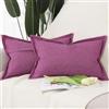 Madizz 2 Pezzi Poliestere Lino Copricuscini con bordo largo Morbido Decorativo Fodere per Cuscino Lusso Stile per Divano Camera da Letto 40x80 cm Fucsia
