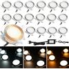 SHIANDAR 17pcs Faretti LED Incasso per Terrazze con Timer e Telecomando, Faretti da Incasso Pavimento che Cambiano Colore Dimmerabile, Impermeabile IP67, 12V Ø42mm per Terrazze Esterne, Giardini