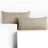 DecoKing Set di 2 federe 40 x 120 * 2 cm, jersey 100% cotone pettinato, chiusura a cerniera Cappuccino Amber