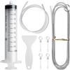 LFBEST 8 Kit Pulizia Frigorifero, Spazzolas Frigorifer 1.55m + Siringa da 100 ml + Tubo Pulizia Frigorifero + Raschietto Frigorifero Antighiaccio + 4 Insertis di Foro di Scarico, Kit Pulisci Tubi Frigorifero
